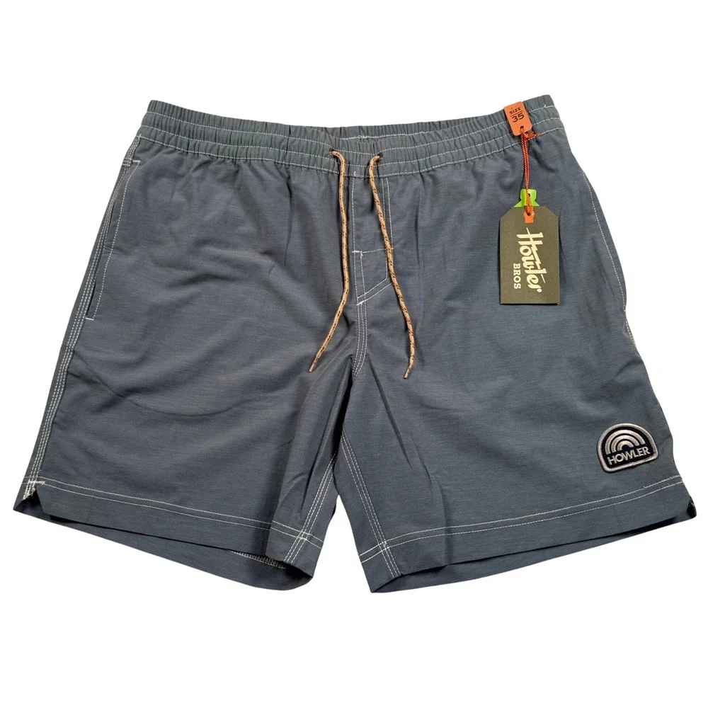 Howler Brothers Deep Set Boardshorts Mens 35 Blue Reflection Stretch Swim New
